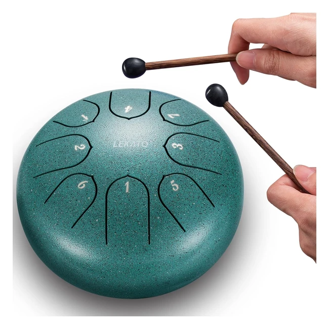 Lekato Steel Tongue Drum 6 Inch 8 Tones C Key Percussion - Meditation Yoga Musical Education