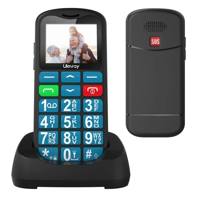 GSM Téléphone Portable Senior Débloqué Grandes Touches Volume Élevé Batterie 800mAh Dual SIM
