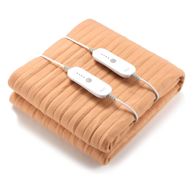 Couverture Chauffante 140x160cm 4 Niveaux de Température Lavable