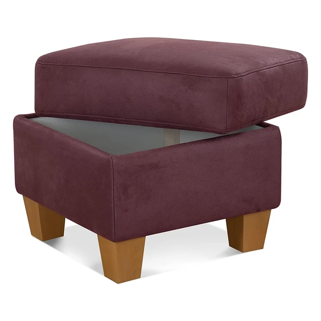 Cavadore Hocker Ammerland Stauraumhocker mit Holzfen 58 x 48 x 58 Wildledero