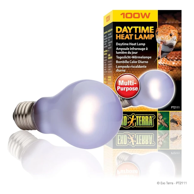 Exo Terra Daytime Heat Lamp 100W - Stimulates Breeding Behavior, Increases Ambient Air Temperature