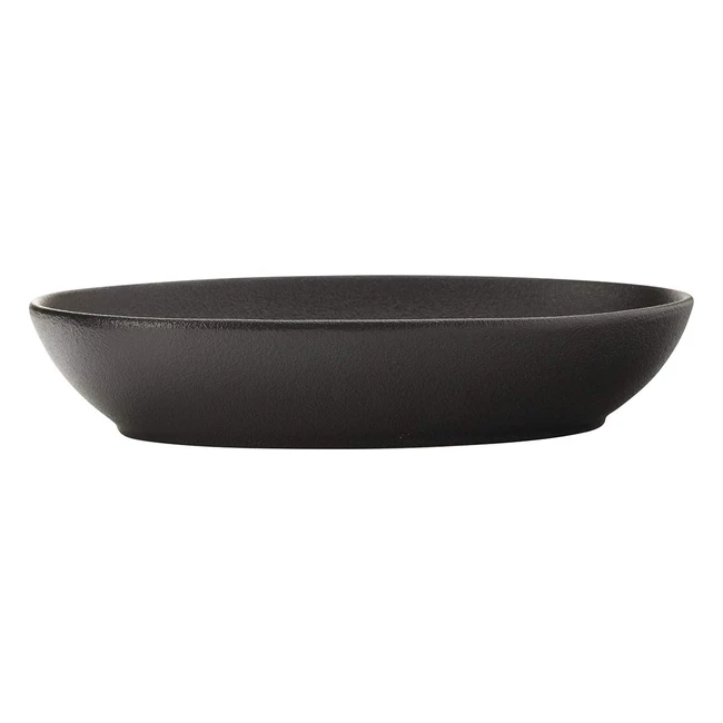 Maxwell Williams Caviar Serving Bowl Oval Porcelain Black 30 x 20 cm - Textured Finish, Ideal for Dinner Parties