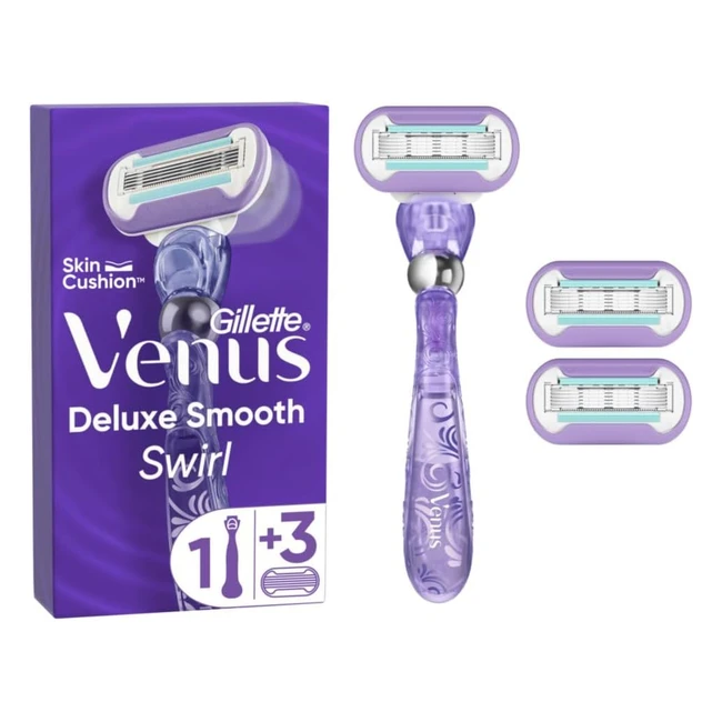Gillette Venus Deluxe Smooth Swirl Rasierer Damen - Feuchtigkeitsstreifen - Hautschutz - 3 Klingen