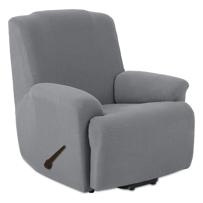 Housse Fauteuil 1 Place Extensible - Tianshu - Gris Clair - Confortable & Antidérapante