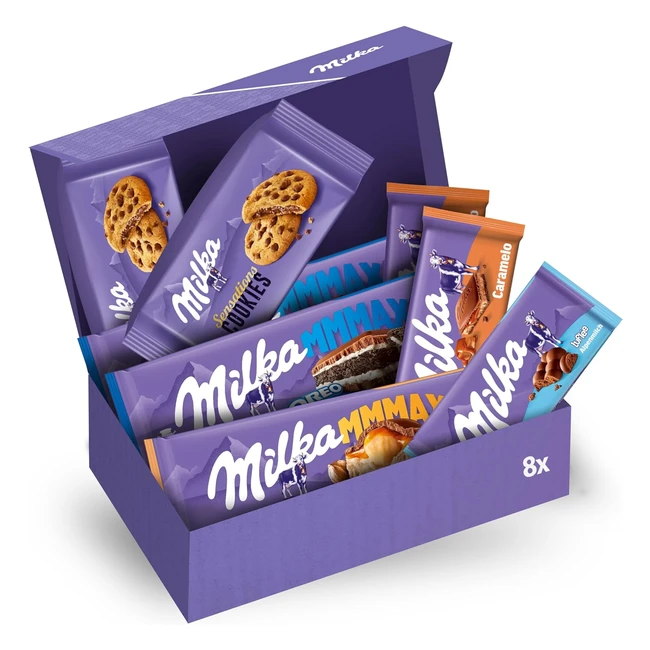Milka Box Cioccolato e Pasticceria - Tavolette e Biscotti Milka Bubbly 1x100g, Caramel 2x100g, MMMax Nocciole Caramello 1x300g, Oreo 2x300g, Cookies Sensations 2x156g