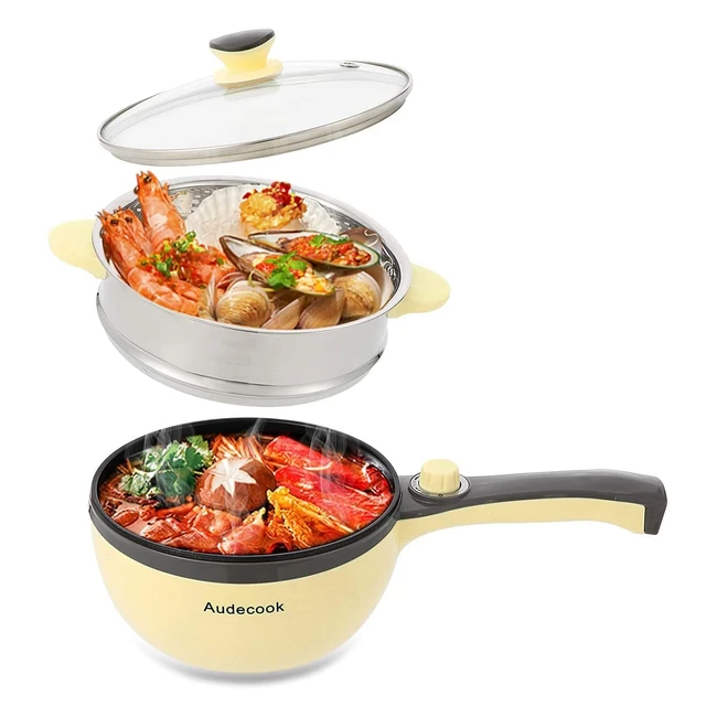 Audecook Electric Skillet 15L Mini Nonstick Frying Pan 20cm Portable Multicooker