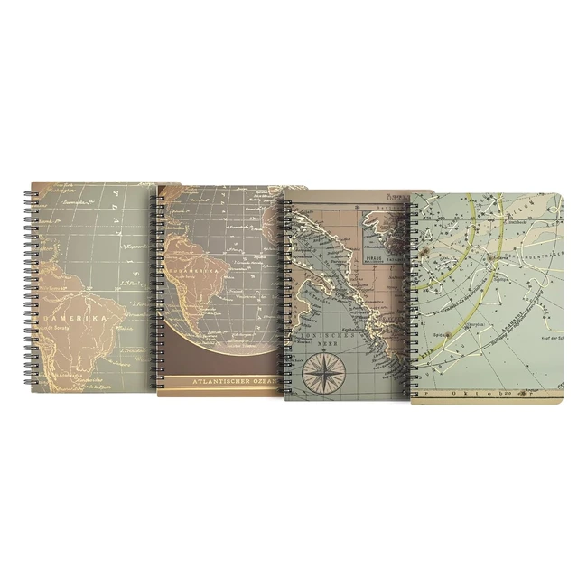 Carnet Spirales A5 Hardcover 160 Pages - Pack 4 - Idéal Sorties Scolaires Bureau