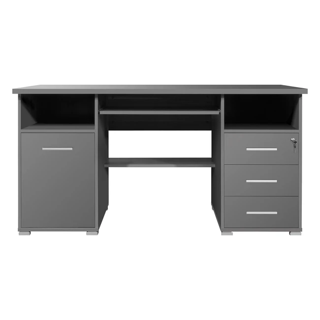 Scrivania Germania 048458 Anthracite LHP 145x75x70 cm - Mobili di Qualità