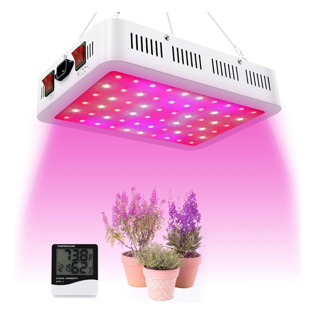 LED Plant Grow Light Full Spectrum 600W Dual Switch VegBloom Daisy Chain Heat La