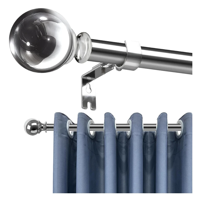 Extendable Curtain Rod for Eyelet Curtains 354-689inch - Silver