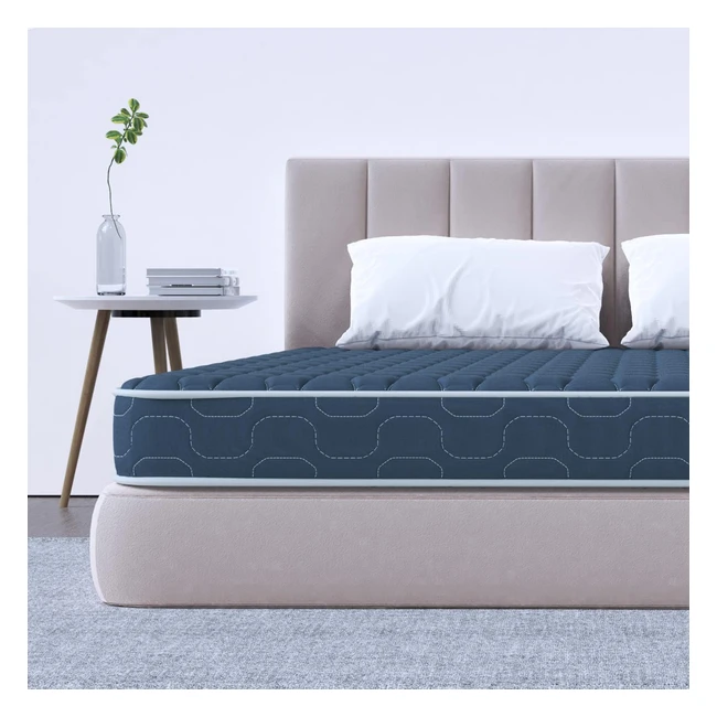 BedStory Single Mattress - High-Density Foam Spring Mattress - Skin-Friendly Breathable - Medium Firm - Gray 90x190x14cm