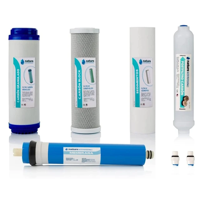 Kit 4 Filtros Osmosis Inversa 75GPD - Nature Water Profesionales