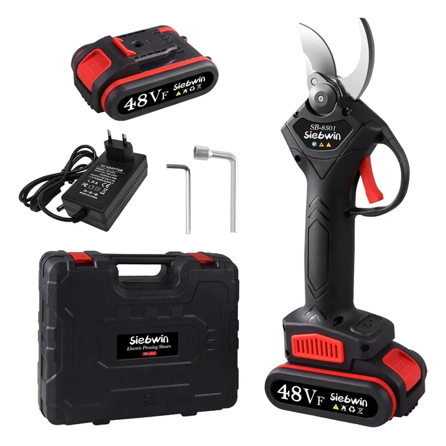 Secateur Electrique Professionnel Siebwin 48VF - 2 Batteries - 5-7h de Travail