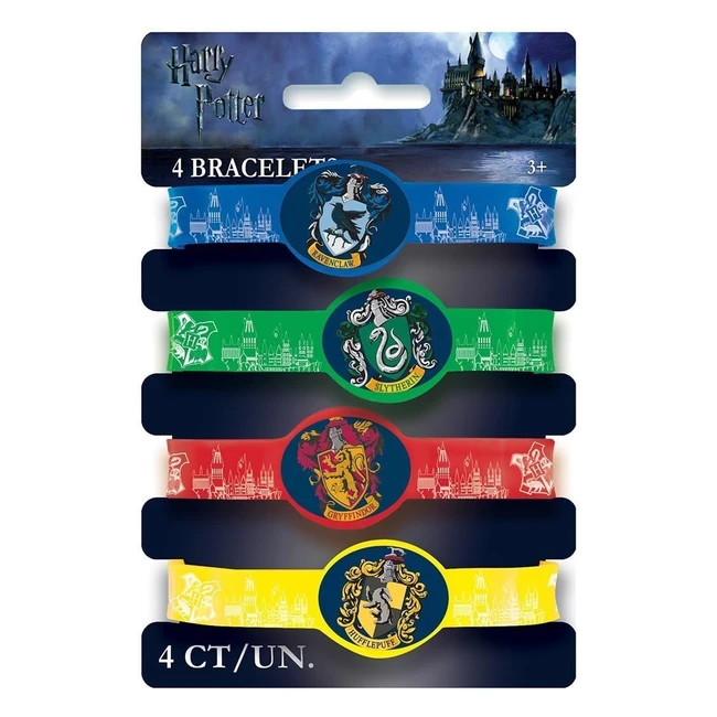 Pulseras Elásticas Harry Potter - Pack 4 - Unique Party 59068