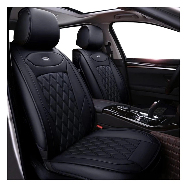 Wangirl 2pc Universal PU Leather Car Seat Covers Front Luxury Waterproof Car Sea