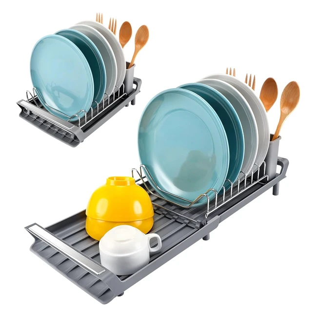 Escurreplatos compacto extensible Litimkat 2847 cm - Acero inoxidable - Bandeja 