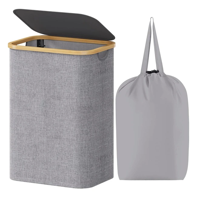 Lifewit 80L Laundry Basket with Lid - Large Foldable Hamper for Bedroom Bathroom