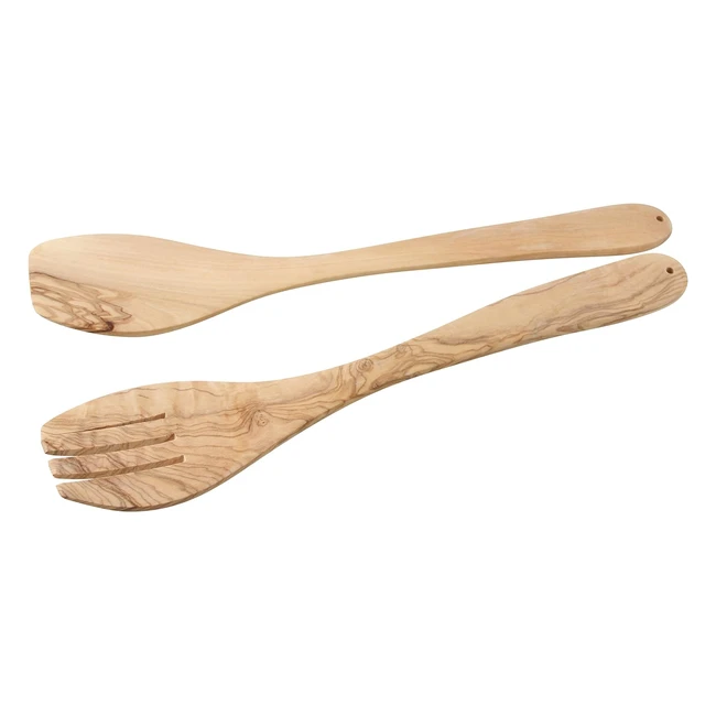 Ensemble de couverts  salade en bois dolivier Fackelmann 30855 - 30 cm
