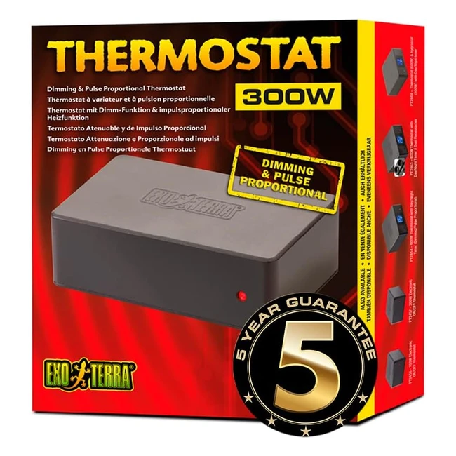 Exo Terra 300W Dimming Pulse Proportional Thermostat for Terrariums - Accurate Temperature Control