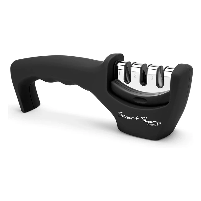 Lantana Smart Sharp Knife Sharpener - Professional 3 Stage Manual - Ceramic Stone Tungsten Carbide - Ergonomic Design