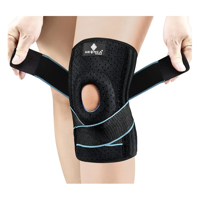 Neenca Knee Brace with Side Stabilizers  Patella Gel Pads  Adjustable Compress