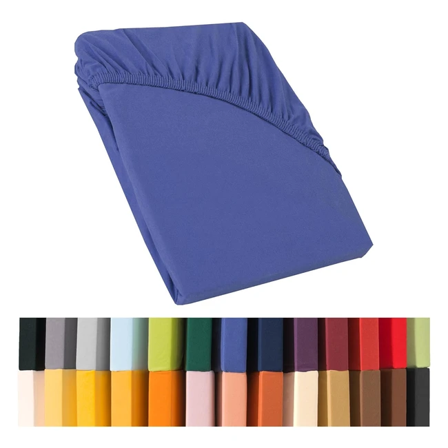 Celinatex Relax Boxspringbett Wasserbett Spannbettlaken 180x200200x220 cm Royal Blau Jersey Mako Baumwolle 160gqm Laken