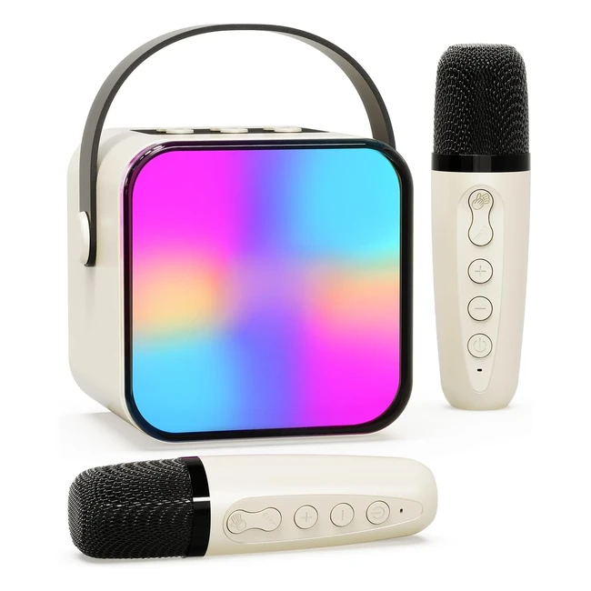 Karaoke Beedove 2 Microfonos Inalambricos LED Portatil Bluetooth para Nias y Nio