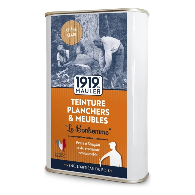 Teinte bois intérieur sans odeur chêne clair 500ml 1919 by Mauler - Idéal pour parquet, escaliers, meubles
