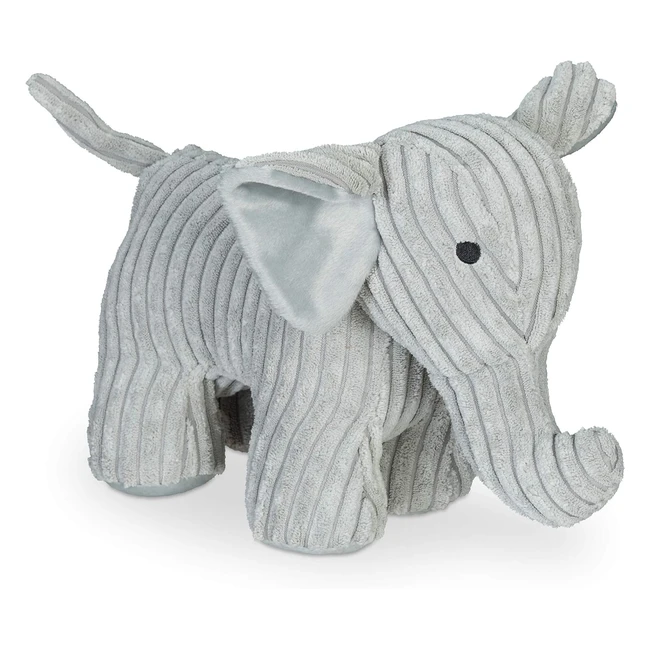 Butoir de porte lphant Relaxdays H22cm - Tissu doux gris