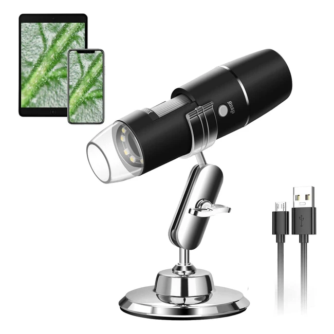 Wadeo WiFi Digital Microscope 50x-1000x Handheld Magnification Endoscope 8 LED