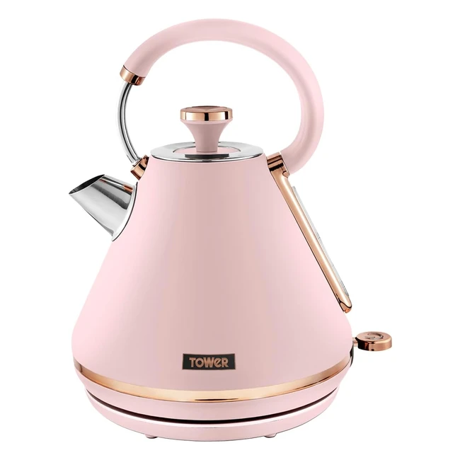 Tower T10044PNK Cavaletto Pyramid Kettle 3000W - Marshmallow Pink/Rose Gold
