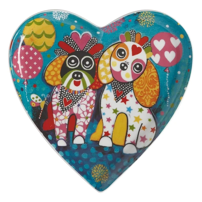 Maxwell Williams DX0696 Love Hearts Heart Shaped Side Plate - Gift Boxed Porcelain Teal 155 cm
