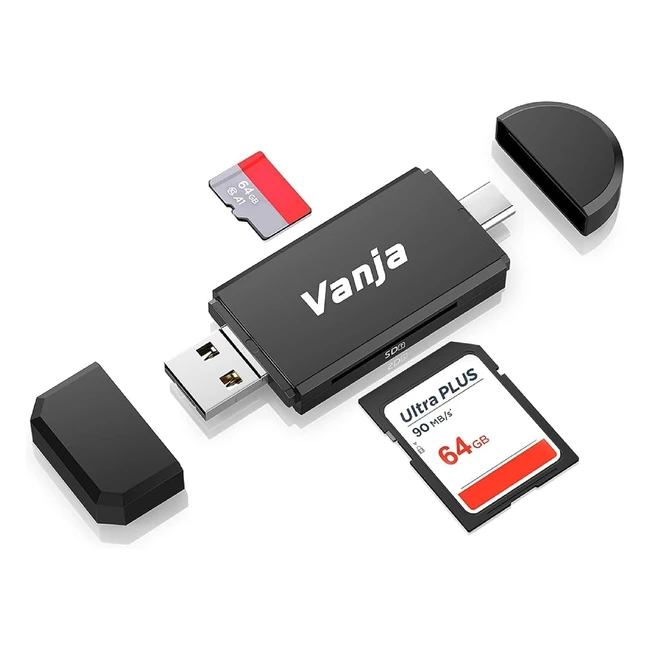 Lettore di schede di memoria Vanja SD/Micro SD USB OTG TF USB 2.0 - BlackType C