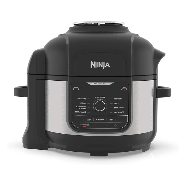 Ninja Foodi Multicooker OP350UK 9in1 6L Electric Pressure Cooker and Air Fryer - Brushed Steel and Black