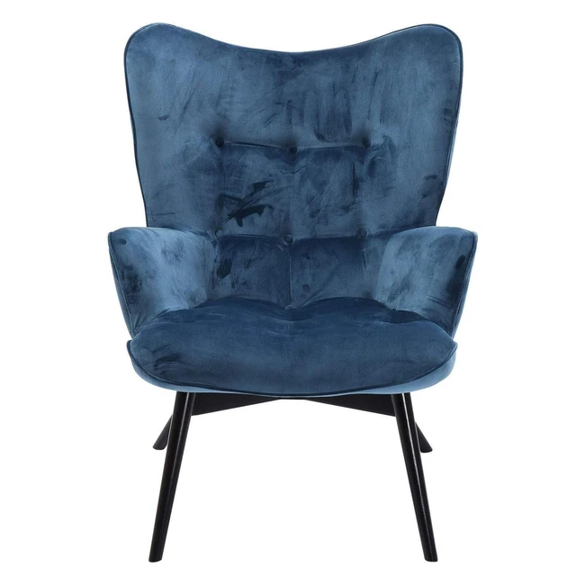 Kare Design Sessel Black Vicky Petrol Samtoptik Buchenholz Beine 94x73x83 cm HBT