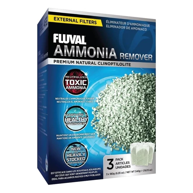 Fluval Ammonia Remover 3-Pack - Removes Toxic Ammonia - Freshwater Use Only