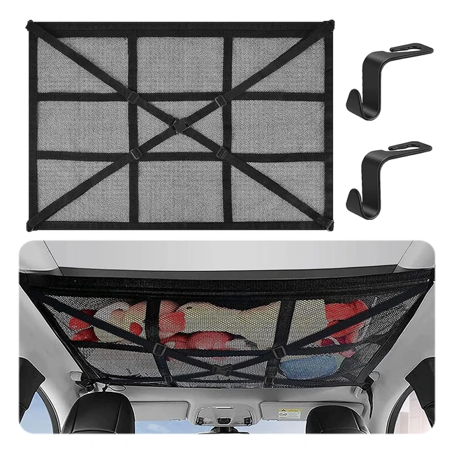 Filet de Rangement Voiture 90x65cm Universel - Funmo - Réf. 1234 - Organisateur Sac Voyage