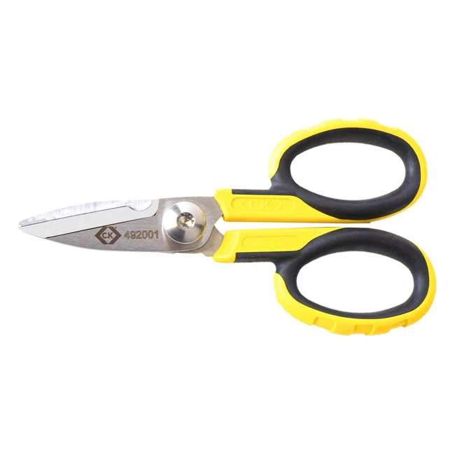 Ciseaux Électricien CK 492001 138mm - Conception Robuste - Lame Inox Microdentelure - Pochette Ceinture