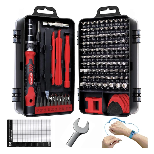 Fanacan 140in1 Precision Screwdriver Set - DIY Electronic Repairs - Micro PC Laptop iPhone MacBook - Red