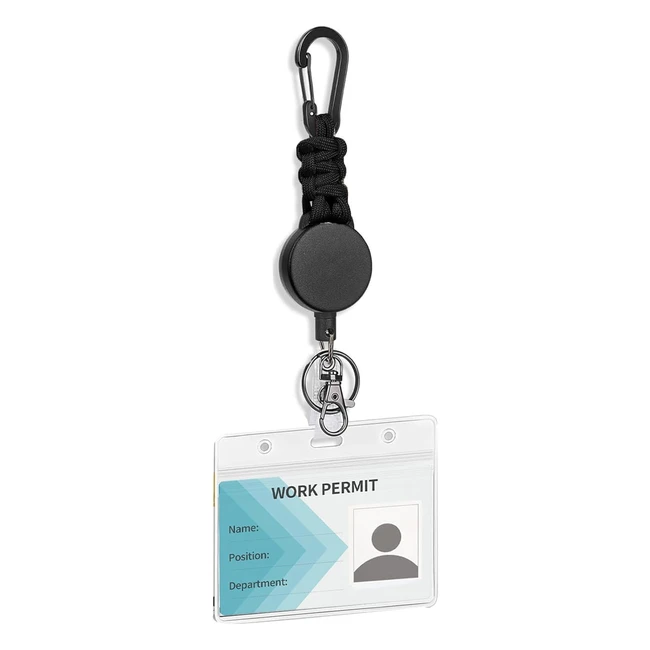 Porta Badge Retrattile Meekye 123 Pcs - Corda Acciaio 60cm - Moschettone Forte -