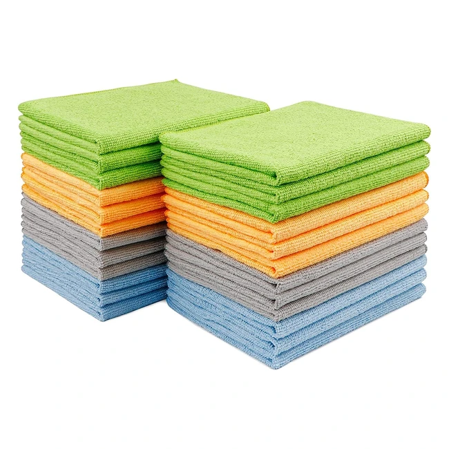 Aidea Microfibre Cloth 24 Pack - Premium All-Purpose Cleaning Cloths for Cars - Soft, Absorbent, Lint-Free - 30x40cm