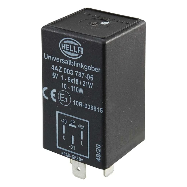 Centrale Clignotante Hella 4AZ 003 787051 6V 4Poles Montage en Saillie Electroni