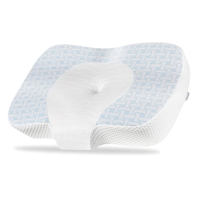 Elviros Cervical Memory Foam Neck Pillow for Side Sleeping Contour Orthopedic Pi