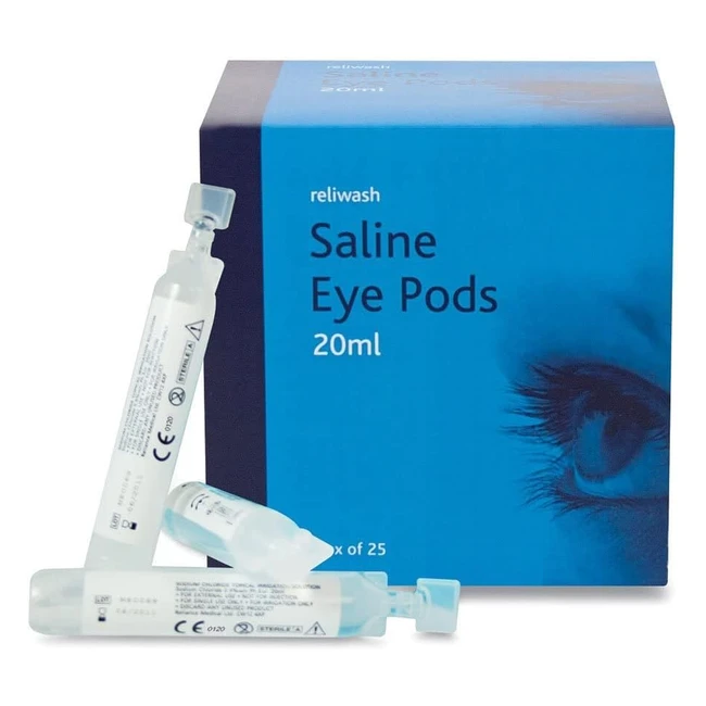Reliance Medical Reliwash Sterile Saline Eye Wash Solution Pods 1 x 25 x 20ml - 
