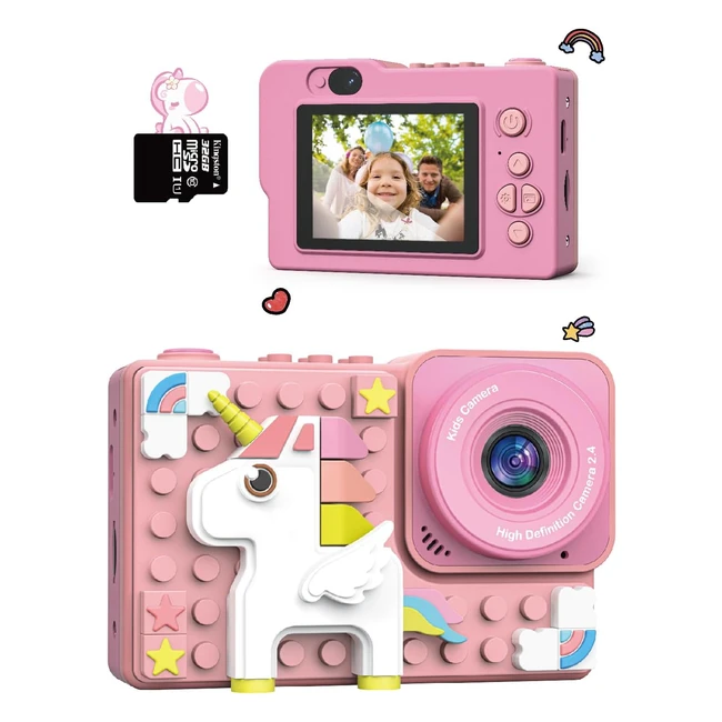 Kizeefun Kids Camera Dinosaur Building Blocks 32GB SD Card Age 3-12