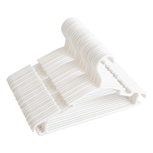 Northern Brothers Baby Hangers 40 Pack White Plastic Clothes Hanger Infant Coat Nonslip Tubular Kids Nursery