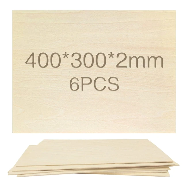 Owlekela Contreplaqué 6pcs 400 300 2mm DIY Fait Main Pyrogravure Planche de Bois Modèle Avion