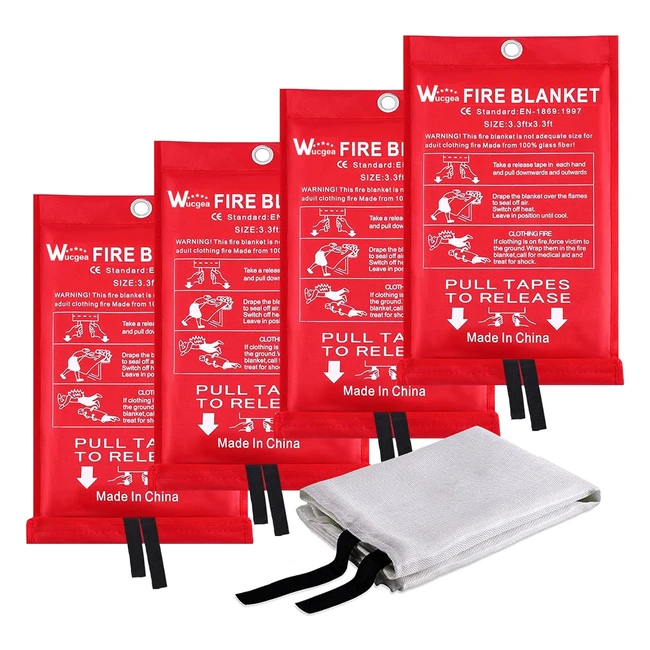 Manta Ignfuga de Fibra de Vidrio de Emergencia 1mx1m - Seguridad en Cocina Ch