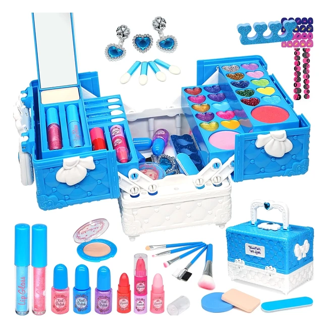Set trucco bambini Amerrly 52pcs lavabile e sicuro principessa giocattolo