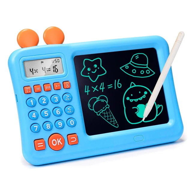 Kids Math Calculator Learning Toy | LCD Drawing Board | Educational Gift for Boys & Girls 4-9 Years | Montessori Toy KS 1 2 3